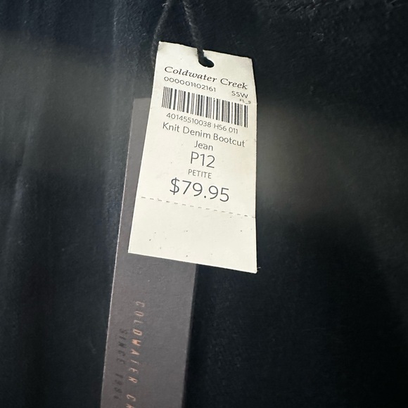 Dark Blue Coldwater Creek Knit Denim Jeans- new with tags - Picture 3 of 8